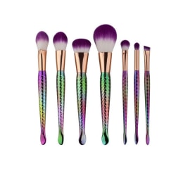 7st Sminkborstar - Mermaid Unicorn - Makeup brushes multifärg