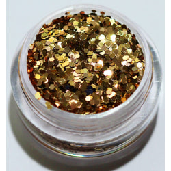 1. Hexagon glitter gyllenbrunt