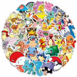 100 klistermærker klistermærker - Pokemon, Pikachu - Tegneserie Multicolor