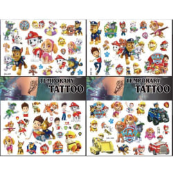 Paw patrulje tatoveringer - 4 ark - Børne tatoveringer Multicolor