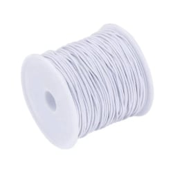 Hvit nylondekket elastisk tråd - Rull på 50 meter, 0,6 mm White