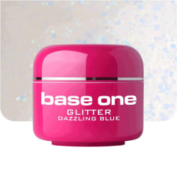 Base one - Glitter - Dazzling blue 5g UV-gel Blå