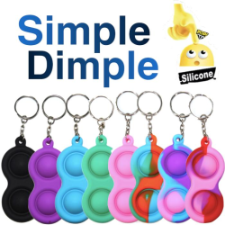 Simple dimple, MINI Pop it Fidget Finger Toy / Leksak- CE Blå - Grön - Orange