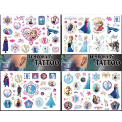Frozen tatueringar - 4 ark - Barn tatueringar multifärg