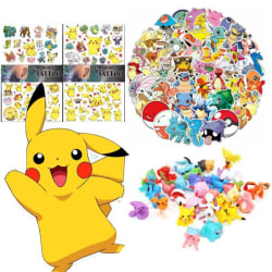 Pokemon-sæt - tatoveringer, klistermærker, samlerfigurer Multicolor