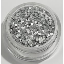 Negleglitter - Hexagon - Sølv (matt) - 8ml - Glitter Silver