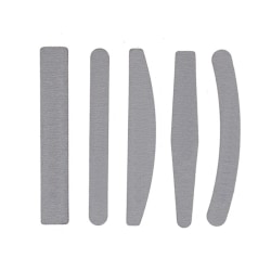 5 dobbeltsidede neglefiler - 100/180 - Neglefil Grey
