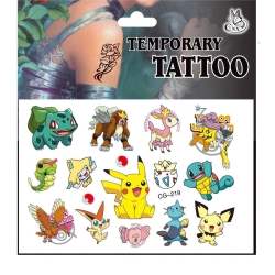 Pokemon tatoveringer - 15 stk - Børne tatoveringer - Pikachu MultiColor CG-219