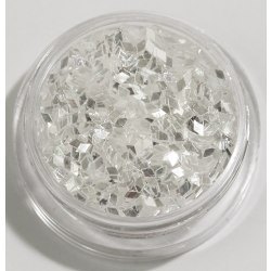 Kynsien glitter - Rombi/Timantit - Valkoinen jää - 8ml - Glitteri White