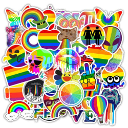 50st stickers klistermärken - Pride motiv - Rainbow - Dekaler multifärg