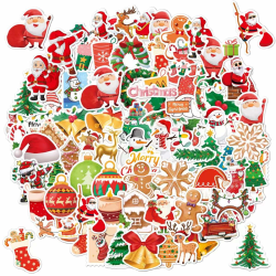 100st julstickers stickers klistermärken - Juldekorationer multifärg