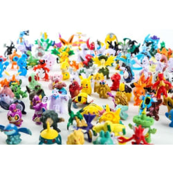 48 kpl värikkäitä Pokemon-figuuria - Kerää Mini Pokemon Pikachua Multicolor