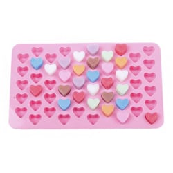 Is/Chokolade/Geléform med 55 hjerter - Isform Pink