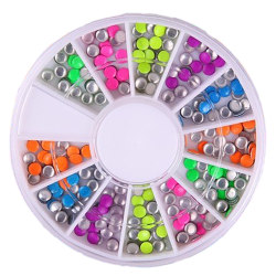 Metalldekorasjoner/nagler rhinestone hjul Neon Multicolor
