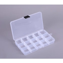 Förvaringsbox med 15-fack - 17,4 x 9,8 cm - Organizer Transparent