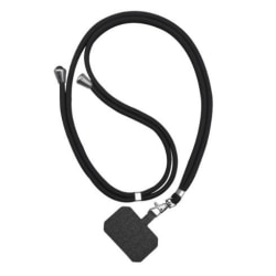 Universal Crossbody Nylon Patch Phone Lanyards Rope Matkapuhelin Black