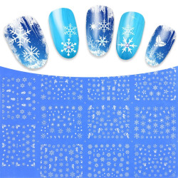 11st sheets Christmas nail decorations snowflakes White