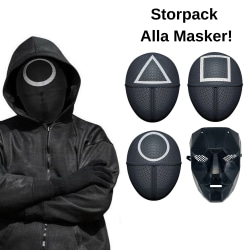 Squid Game Masker Megapaket Halloween - Alla 4 Maskerna 1-Pack