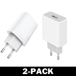 PREMIUM Väggladdare 2.1A Quick Charge 2-Pack