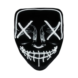 The Purge El Wire Halloween LED Mask Svart (Vit)