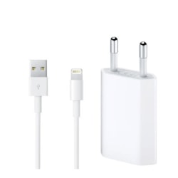 Universell Väggladdare iPhone + Lightning Kabel 1M Vit 1-Pack
