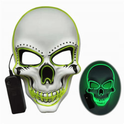 Skelettmask med LED The Purge El Wire Halloween Flera Färger Grön