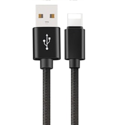 1m Lightning kabel för iPhone/iPad, Svart