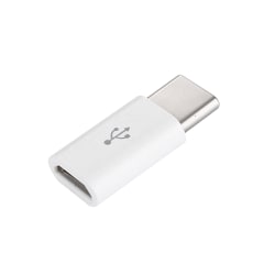 2 pack Micro USB till USB C adapter vit