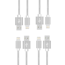 4-pack 2m Lightning kabel för iPhone/iPad 4st Silver