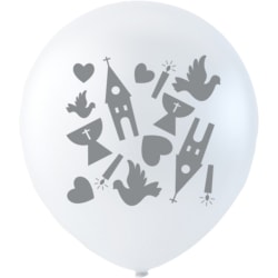 Ballonger Konfirmasjon Dåp Latex Hvit 6 stk 26 Cm White
