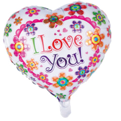 Folieballong Hjärtformad | I Love You | - 46 cm multifärg