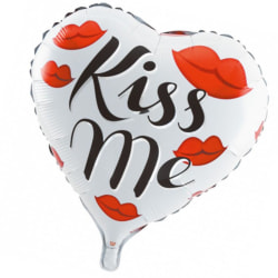 Folieballong Hjärtformad | Kiss Me | - 46 cm multifärg