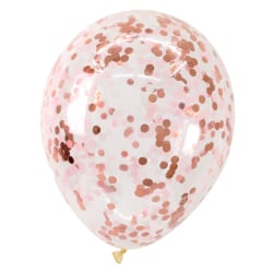 Konfettiballonger 6-pakkning Rosegull konfetti Pink gold