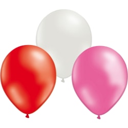 Ballonger Latex Fest Bröllop Födelsedag Röd Vit Rosa 24-Pack multifärg