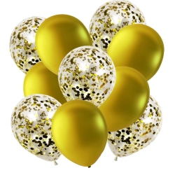 Balloner Konfetti Fest Fødselsdag Nytår Guld 10-Pak 30 Cm Gold