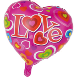 Folieballong Hjärtformad | Love | - 46 cm multifärg