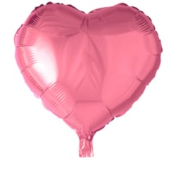Folieballong Hjärta Rosa - 46 cm Hjärtformad Ballong Rosa