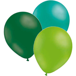 Ballonger 24-pack  - 3 färger smaragdgrön-havsgrön-limegrön multifärg