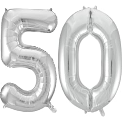 Stora 102 cm (40 ") silverfolieballonger för 16 till 60-årsdagar Silver 50