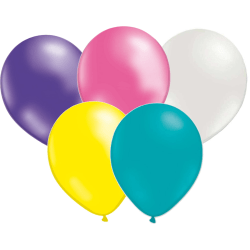 Mix ballonger 10- pack - Rosa, Pärlemovit, Lila, Gul och Turkos multifärg