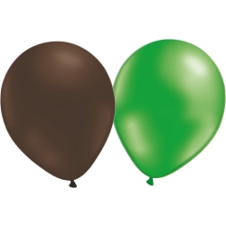 Ballongblanding 24-pakning (12 brune og 12 metalliske grønne) Multicolor