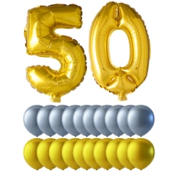 Ballonger Födelsedag Jubileum Folie Latex Guld Silver 1 Set multifärg