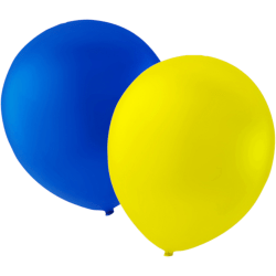 Ballonger 12-pack Gul och Blå - 30 cm (12") multifärg