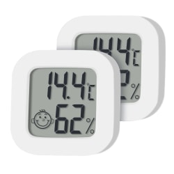 2-pack inomhus minitermometer Digital Hygrometer mätare White (batterimodell)