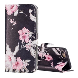 Plånbok med  mönster av blommor till iPhone 7/8/SE 2020 multifärg