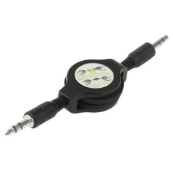 Utdragbar 3.5mm AUX-kabel/ljudkabel 11cm-80cm Svart