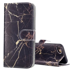 Plånbok med marmor-mönster till iPhone 7/8/SE 2020 Svart