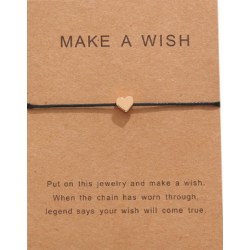Make a wish lycko armband **UNISEX**  fotlänk hjärta blå