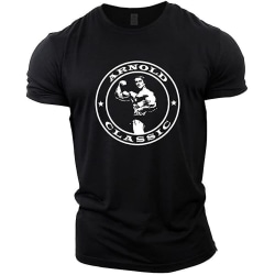 Bodybuilding T-shirt för män - Arnold Classic - Gym Training Top Black L