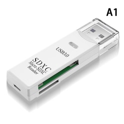 2 IN 1 kortläsare USB 3.0 Micro SD TF-kort minnesläsare Hög white